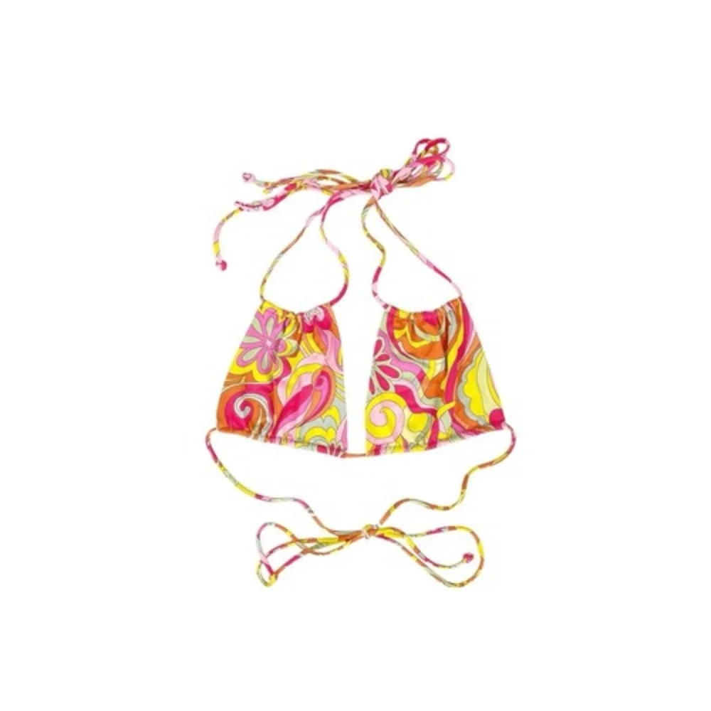 Frankie's Bikinis x Hailee‎ Steinfeld Far Out Sand Halter Bikini Top Pink Large